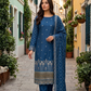Women's Unstitched burgundy 5 Pcs Self Jacquard Sequins Embroidered Suit