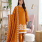 Women's Unstitched Navy 5 Pcs Self Jacquard Sequins Embroidered Suit