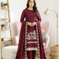 Women's Unstitched Navy 5 Pcs Self Jacquard Sequins Embroidered Suit