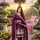 Women's Unstitched Mustard 5 Pcs Self Jacquard Sequins Embroidered Suit