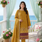 Women's Unstitched Purple 5 Pcs Self Jacquard Sequins Embroidered Suit