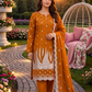 Women's Unstitched Mustard 5 Pcs Self Jacquard Sequins Embroidered Suit