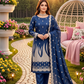 Women's Unstitched Mustard 5 Pcs Self Jacquard Sequins Embroidered Suit