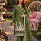 Women's Unstitched Mustard 5 Pcs Self Jacquard Sequins Embroidered Suit