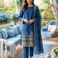 Women's Unstitched Orange 5 Pcs Self Jacquard Sequins Embroidered Suit