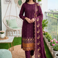 Women's Unstitched Olive Green 5 Pcs Self Jacquard Sequins Embroidered Suit