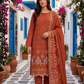 Women's Unstitched Olive Green 5 Pcs Self Jacquard Sequins Embroidered Suit
