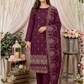 Women's Unstitched Mustard Yellow 5 Pcs Self Jacquard Sequins Embroidered Suit