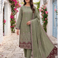 Women's Unstitched Black 5 Pcs Self Jacquard Sequins Embroidered Suit