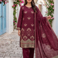 Women's Unstitched Black 5 Pcs Self Jacquard Sequins Embroidered Suit