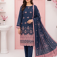 Women's Unstitched Black 5 Pcs Self Jacquard Sequins Embroidered Suit