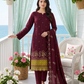 Women's Unstitched Purple 5 Pcs Self Jacquard Sequins Embroidered Suit