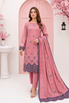Women's Unstitched Black 5 Pcs Self Jacquard Sequins Embroidered Suit