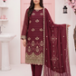 Women's Unstitched Black 5 Pcs Self Jacquard Sequins Embroidered Suit