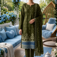 Women's Unstitched Orange 5 Pcs Self Jacquard Sequins Embroidered Suit