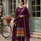 Women's Unstitched Navy 5 Pcs Self Jacquard Sequins Embroidered Suit