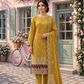 Women's Unstitched Navy 5 Pcs Self Jacquard Sequins Embroidered Suit